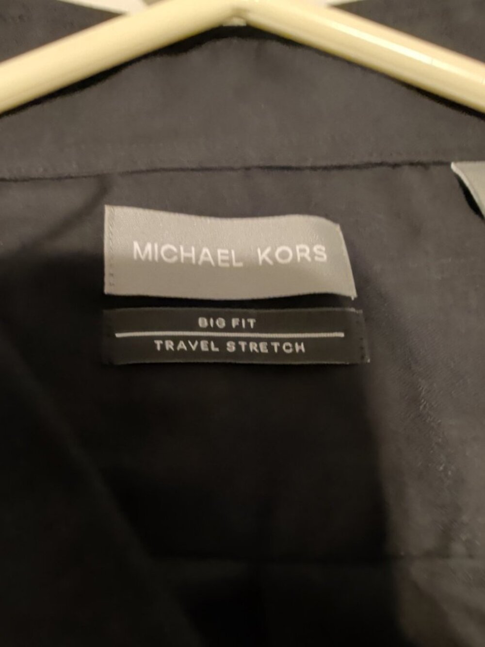Michael Kors Black Dress Shirt Big Fit Travel Stretch — Neck 20